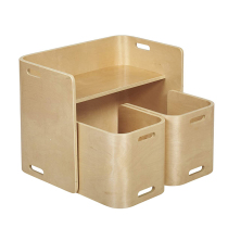 Practical multifunctional Japanese-style childrens table and chair combination bent wood kindergarten baby learning table painting game table
