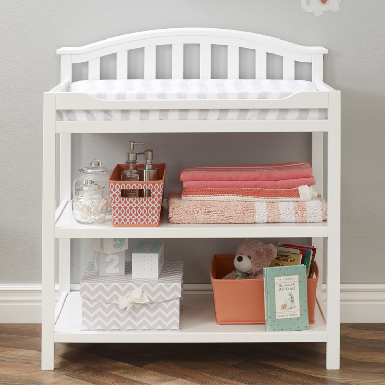 Solid wood baby diaper table Newborn diaper changing table Mother and baby room nursing table Touch table Send diaper pad seat belt