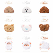 Plush teddy bear three-dimensional embroidery stickers patch stickers clothes patch holes diy Longchamp bag bear scarf decorative stickers