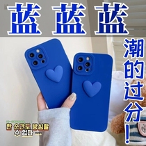 Net red Crane blue phone case new simple silicone love all-inclusive anti-drop and dirty soft bag creative protective cover