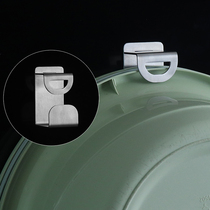 Free punch 304 stainless steel washbasin storage rack wall-mounted washbasin adhesive hook wall bathroom washbasin rack