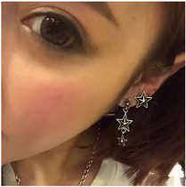 European and American Chaos CroStar Cody ear nail pentagram 925 pure silver earrings for men and women 100 lap net red Sydney earrings