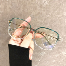 Display Face small glasses Myopia Radiation Protection Anti-Blue Light Glasses Female eye Damp Flat Light Frames can be equipped with degrees