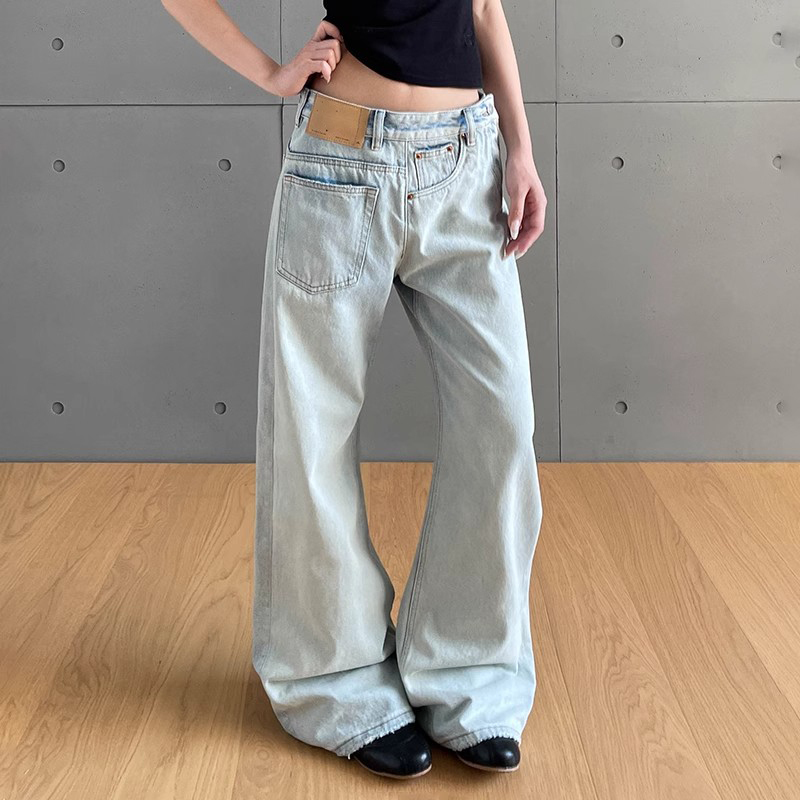 American Retro Washed Distressed Reverse-Wear Jeans for Men and Women, High-End Low-Waist Slimming Versatile Pants, Trendy