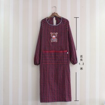 Extended mens and womens long-sleeved apron Adult overcoat dust-proof overalls inverted coat Kitchen home anti-dressing