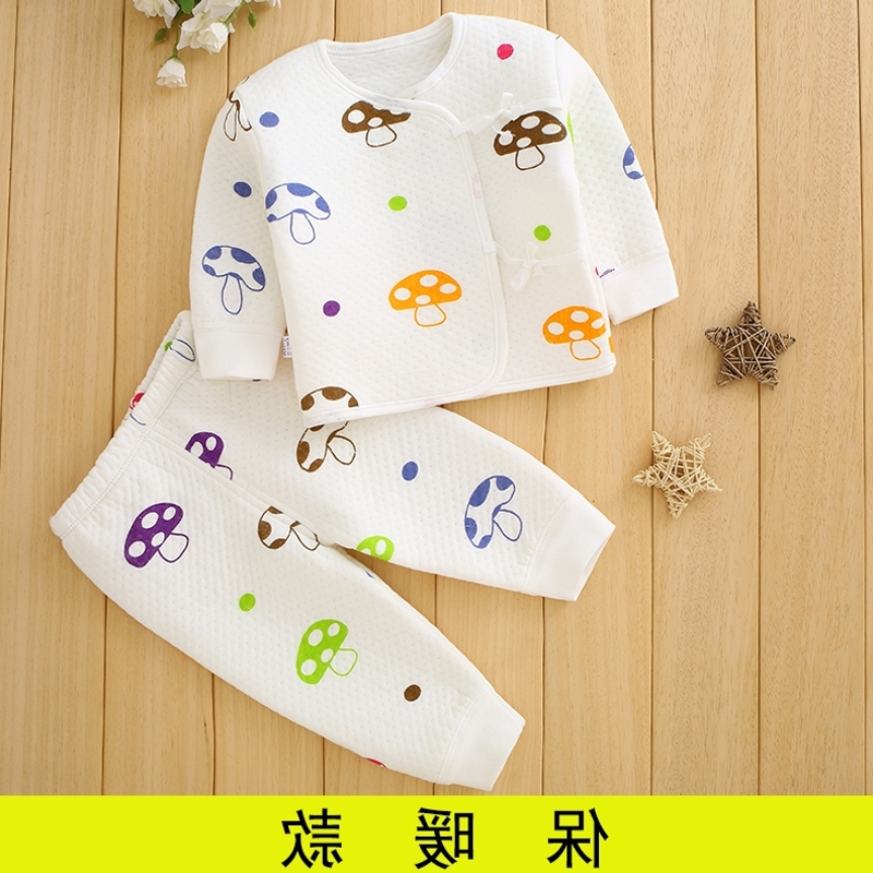 Bé nhà sư phù hợp với bộ đồ nữ bé quần mùa thu mùa đông ấm trẻ sơ sinh quần áo sơ sinh nam bông 0-3 tháng 6.