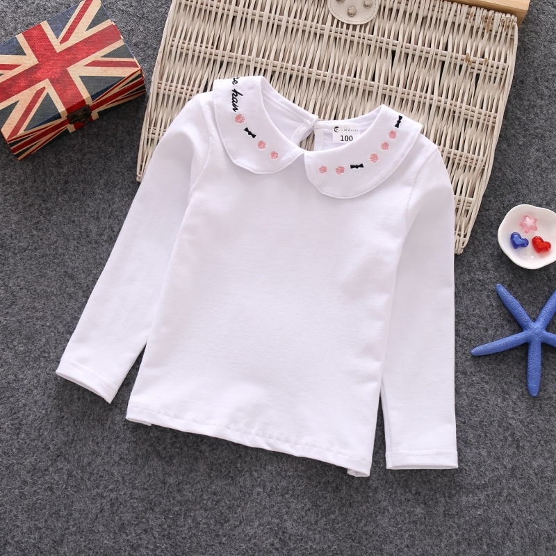 Cô gái sein top 1 tuổi 3 đứa con ăn mặc con ve áo T-shirt cotton gái 5-6 bé cổ đáy.