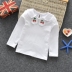 Cô gái sein top 1 tuổi 3 đứa con ăn mặc con ve áo T-shirt cotton gái 5-6 bé cổ đáy. 