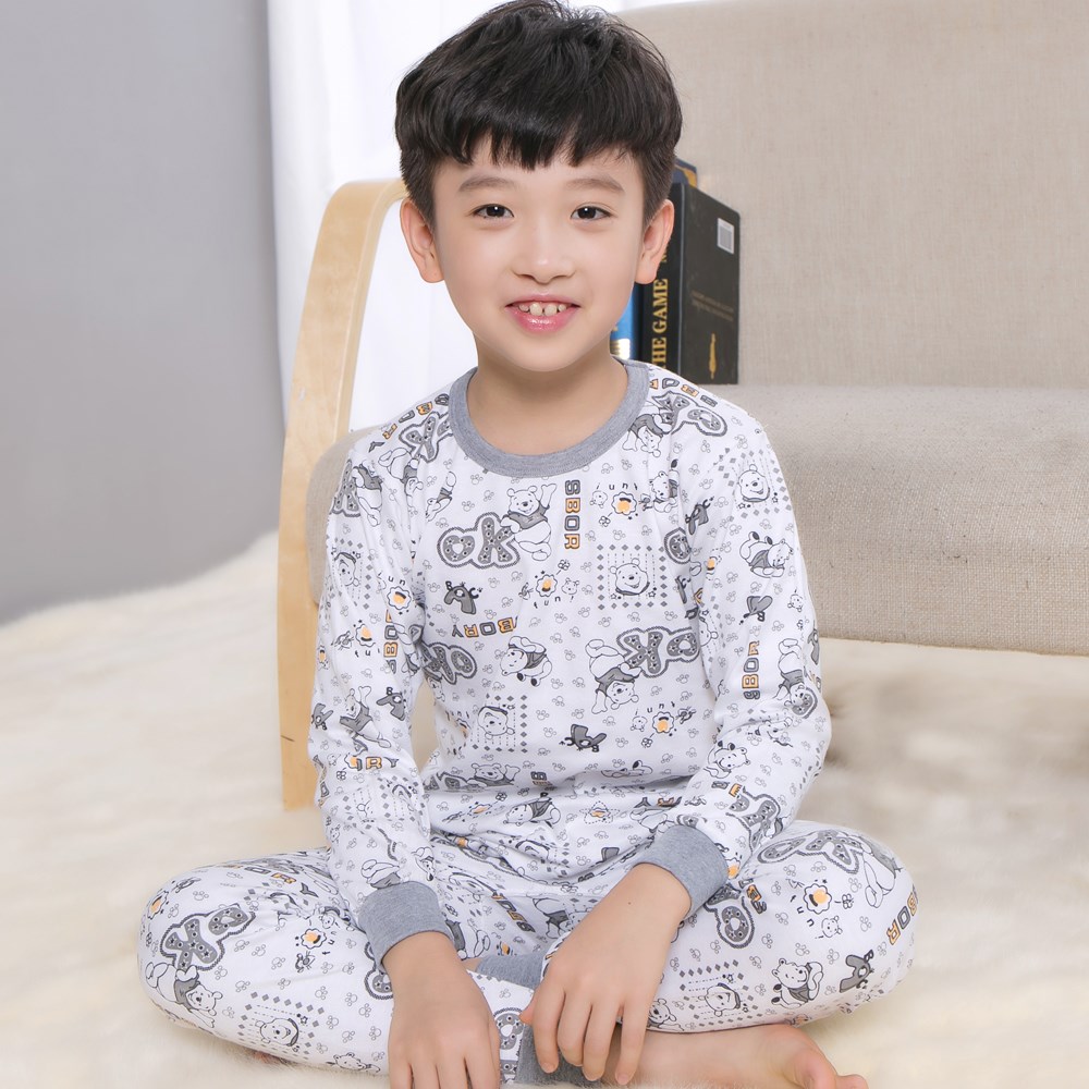 Childrens đồ lót bộ cotton bé trai và bé gái quần áo mùa thu quần mùa thu ở trẻ em bông quần áo áo len bé nhà lớn 3-16 tuổi.