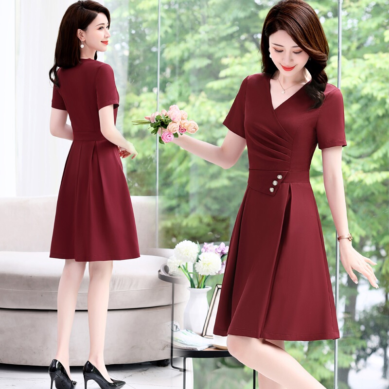 Petite Summer Dress 2026 New Style Women's French Style Elegant Waist-Cinching Tummy-Concealing Slimming and Height-Enhancing Short Dress