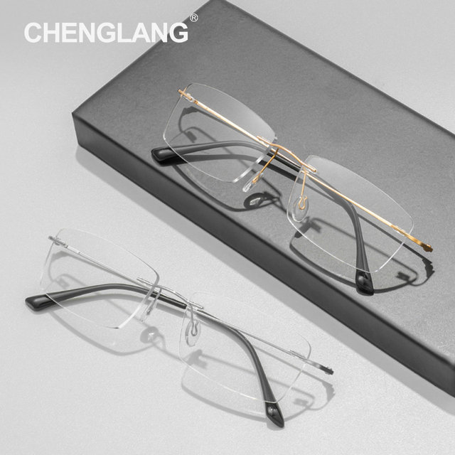 ຂອບແວ່ນຕາຕາໜ່າງ titanium ບໍລິສຸດ rimless myopia ສໍາລັບຜູ້ຊາຍ, ເປັນທາງເລືອກ rimless, ultra-light, ຂອບແວ່ນຕາສີທອງລະດັບສູງສໍາລັບແມ່ຍິງ