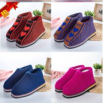 Autumn and winter handmade warm cotton shoes waterproof non-slip velvet thickened breathable mens and womens beef tendon bottom cloth cotton shoes moon shoes cotton