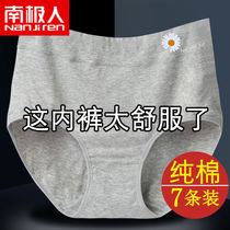 Nanjiren 3-7 large size underwear womens pure cotton high waist belly warm palace printing triangle ladies shorts