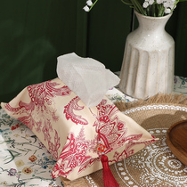 High-end American retro tissue set fabric European ins tissue bag living room coffee table car household paper box