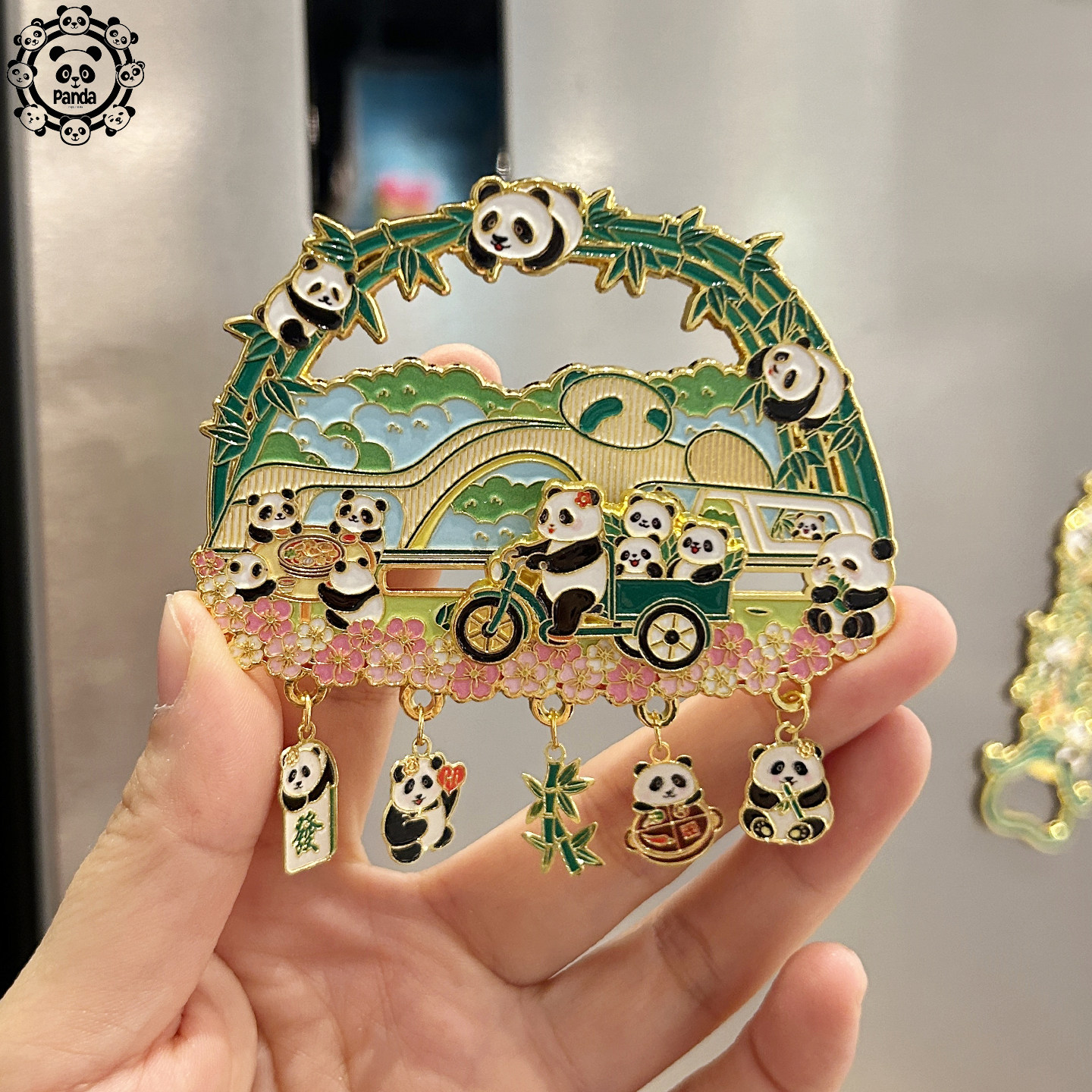 新款熊猫冰箱贴磁铁成都花花熊猫大四川纪念品礼物伴手礼金属基地