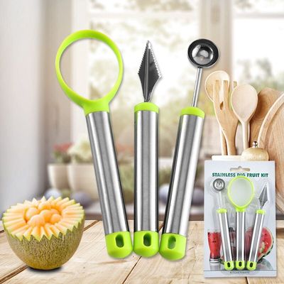 不锈钢挖果器切西瓜神器雕花刀