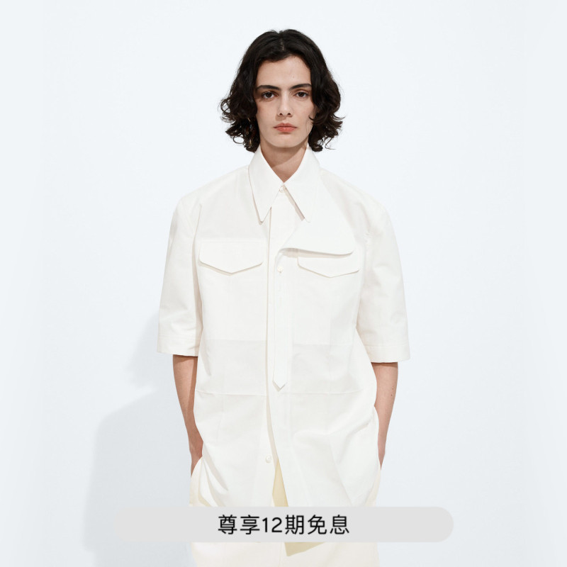 [Gift] Bv Bottega Veneta New Summer Product Women's Tight-Fitting Cotton Shirt
