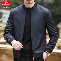 Pierre Cardin 2021 middle-aged mens jacket spring and autumn dad casual jacket Baseball collar middle-aged mens jacket