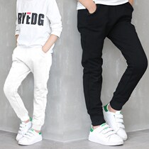 Childrens Dress New Spring Autumn Children White Sports Pants Boy Casual Pants Girl Pants Girl Pants Baby Pure Cotton Pants