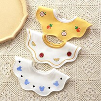 Saliva Towel Male Treasure Woman Treasure 2 year old baby round mouth 360 degrees Rotation pure cotton waterproof Saliva Pocket Summer Bib