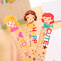 Cute Princess ruler student stationery Korean cartoon hollow plastic ruler 15cm student ruler prize