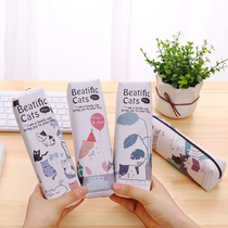 Cute kitten student stationery pencils can be customized LOGO childrens creative gifts large capacity Korean pennybag women