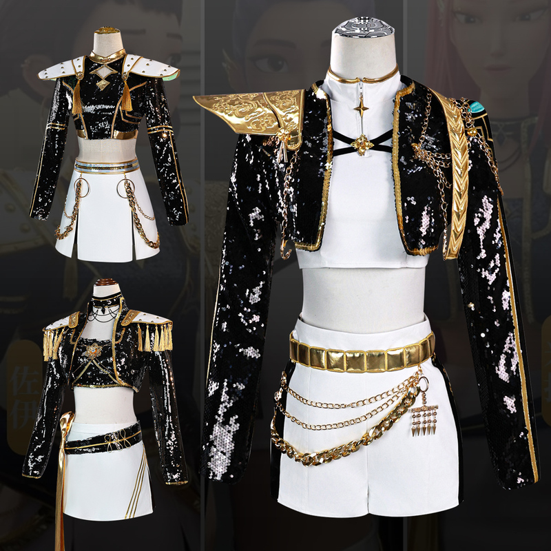 Senshenlu Kpop Huntress Girl Group Rumi Cosplay Costume Zoe Mila Children's Full Set Cosplay Outfit for Girls