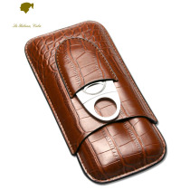 Cigar special portable case cigar moisturizing leather case travel portable three assembled cigar cutter gift box packaging