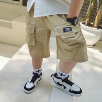 Summer new boy handsome overalls shorts children 50% pants for pants casual loose chic children pants soft