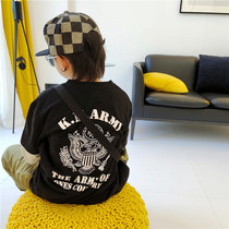 Fashionable childrens clothing boys T-shirt spring and autumn new baby fake two-piece bottoming shirt Korean style foreign style childrens long-sleeved tide