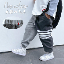 Japan-ROK TB Wind New Tide Children Pants Spring Autumn Clothing Four Bars Children Sports Pants Bungling Boy Pants Baby Pants Baby Pants