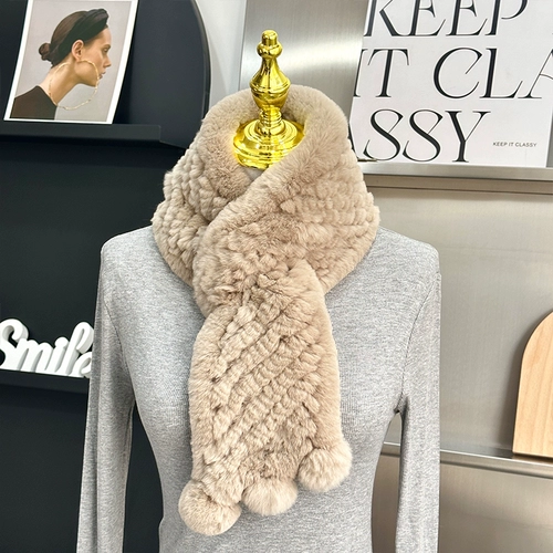 Брендовый соломенный плетеный двусторонний утепленный милый шарф