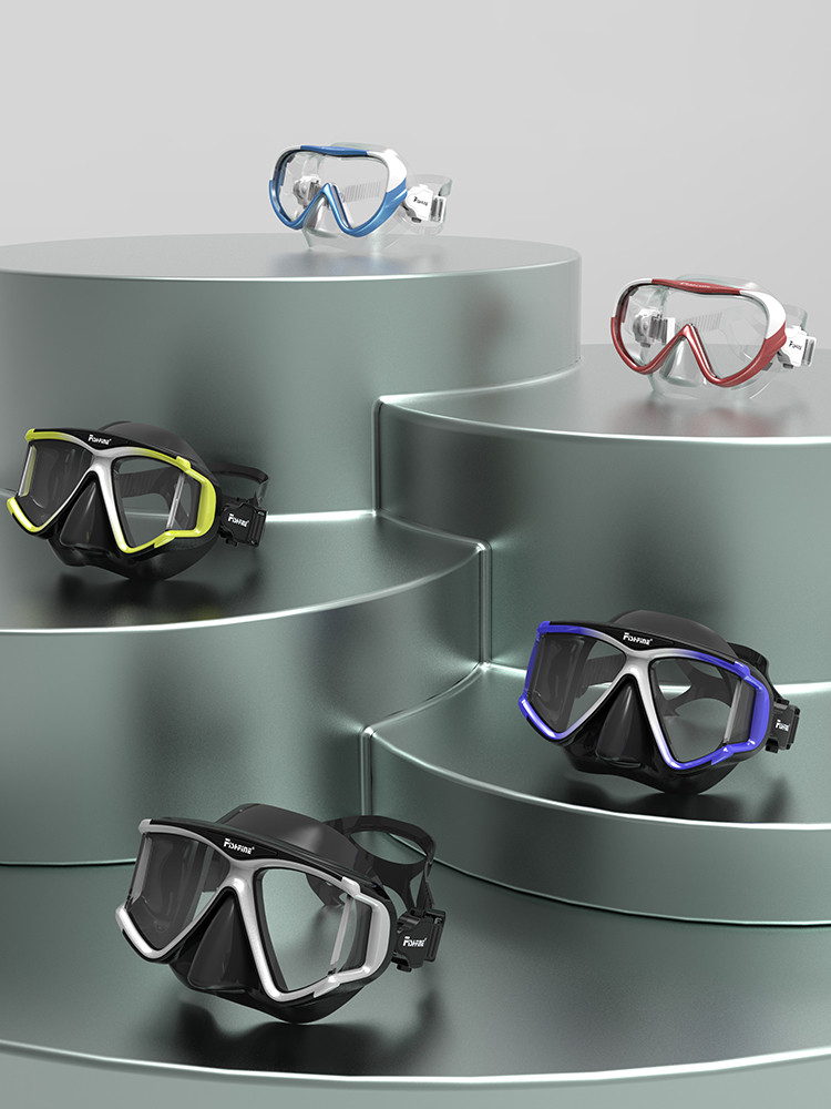 Swimming goggles Male high-definition myopia waterproof anti-fog swimming glasses female adult large frame electroplating swimming goggles protector and nasal swimming cap