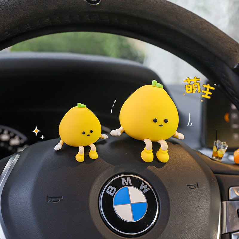 Car Interior Decorations 2025 New Model Cute and Fun Little Grapefruit for Girls, Car Dashboard Screen Stress Reliever