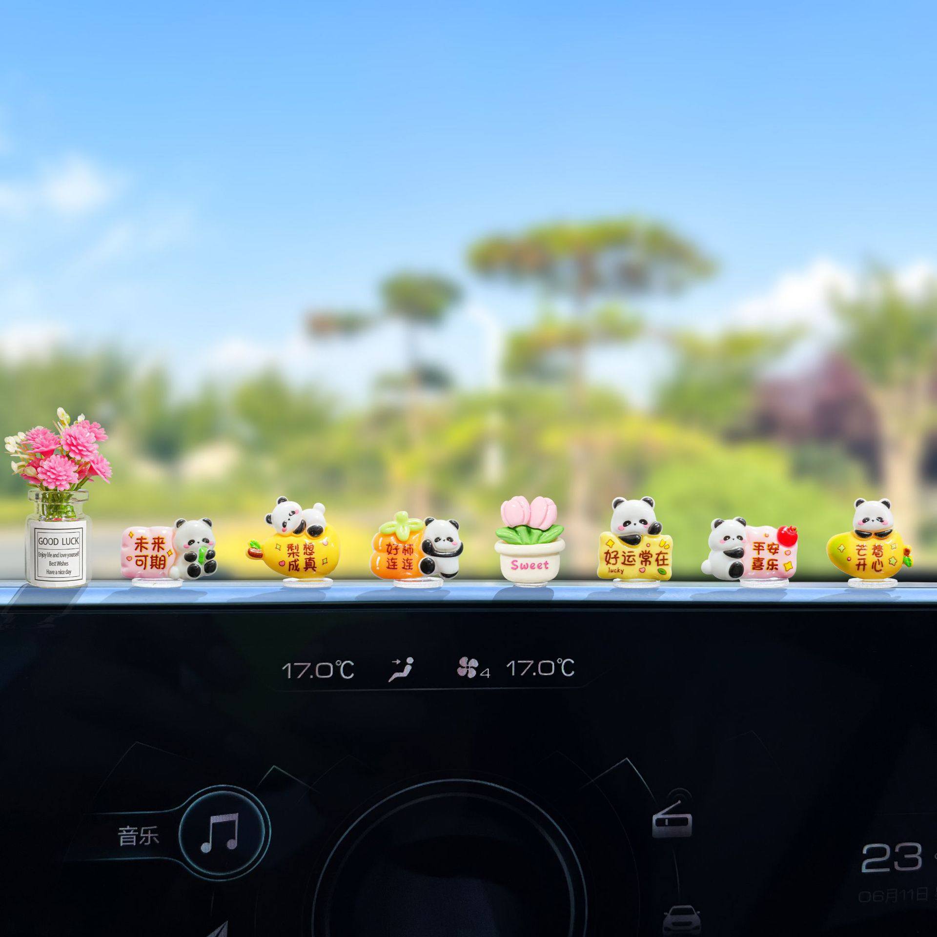 Cute and Fun Panda Car Interior Decoration 2026 Trendy New Dashboard Ornament for Girls