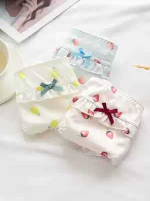 Underpants female lace Ice Silk girl cute Japanese breathable ultra-thin silky milk silk floral sweet breifs