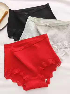 Big red underwear women's original year cotton comfortable married women high waist size students high school girls triangle pants