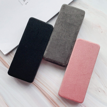 Vintage glasses case Female ins portable anti-pressure sunglasses case Sunglasses case Girl large velvet big eye case