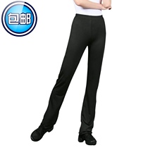 Black dance body pants womens straight slim aerobics square dance yoga sports pants summer thin section
