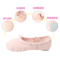 Childrens dance shoes Soft-soled shoes Practice shoes Girls ballet shoes Adult kindergarten pink cotton canvas dance shoes
