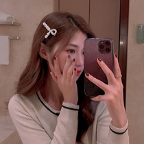 Cross pearl inlaid drill Broken Hair God Instrumental 2021 New wave Liu Haifa Hairpin Side Duckbill Clip Hair Accessories