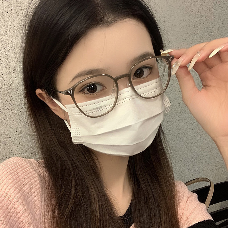 Ultra-Light Eyeglass Frames for Women Can Be Fitted with Prescription Lenses for Nearsightedness, Anti-Blue Light, Natural Look, Korean Style, Cool Tea Color Eyeglass Frames, Trendy