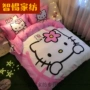 Hello Kitty phim hoạt hình mèo HelloKitty trẻ em bông giường ngủ ở một gia đình bốn ký túc xá sinh viên - Bộ đồ giường trẻ em 	bộ chăn ga gối cho bé gái	