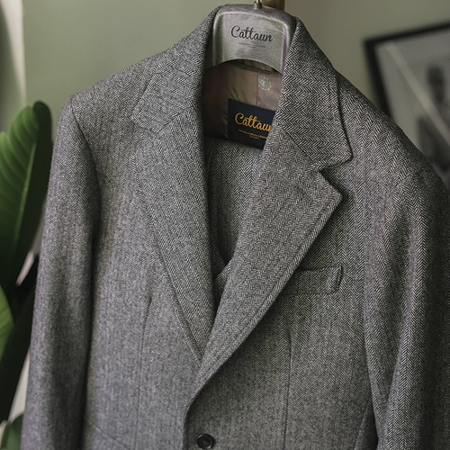 Ретро шерстяной костюм для отдыха, мужская куртка, облегающий крой