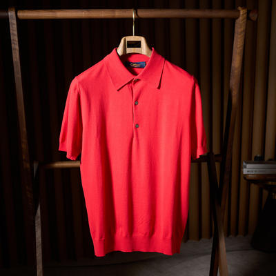 Old money style POLO shirt, long-staple cotton lapel slim T-shirt, cleanfit short-sleeved man, European gentleman summer outfit