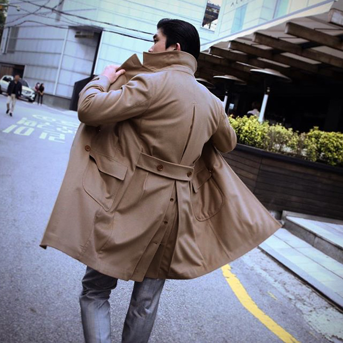 PoloCoat Porucoat retro Inn Classic Style in the long version of a cashmere wool Big coat man