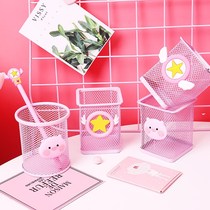 Teenage Girl Hearts Cute Pen Holder Students Creativity Fashion Pink Han Elementary Fresh Contain Box Desktop Pendulum
