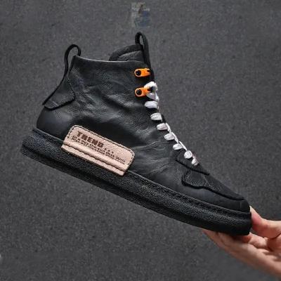 De Geng Guiyao electronic simple fashion models ins trend casual wild mens shoes high top outdoor handsome full