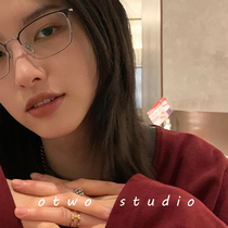 Sven scum glasses myopia can be equipped with retro Korean version of tide plain face students big face glasses frame female thin degree