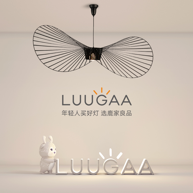 Deer home Liangpint Living room chandelier Nordic modern minimalist atmospheric dining room Bedroom personality net Red creative straw hat chandelier